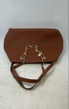 Load image into Gallery viewer, Aldo Womens Kattie Brown Leather Textured Inner Pockets Double Handle Tote Bag