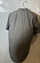 Load image into Gallery viewer, Perry Ellis Mens Gray Textured Short Sleeve Slim Fit Button-Up Shirt Size Medium