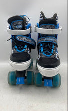 Load image into Gallery viewer, Taiker Unisex Kids Black Blue White Adjustable Four Wheeled Roller Skates 34-37