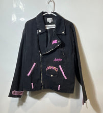 Load image into Gallery viewer, Loud And Live Womens Black Printed Long Sleeve Pockets Biker Jacket Size XL