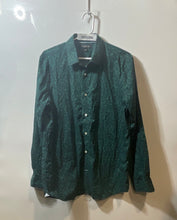 Load image into Gallery viewer, Banana Republic Mens Green Printed Cotton Slim Fit Non-Iron Button-Up Shirt Sz M