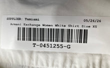 Load image into Gallery viewer, Armani Exchange Womens White Long Sleeve Embroidered Button-Up Shirt Size XS