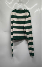 Load image into Gallery viewer, Zara Womens Green White Striped Round Neck Long Sleeve Pullover Sweater Size S