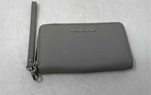 Load image into Gallery viewer, Michael Kors Womens Gray Saffiano Leather Jet Set Continental Wristlet Wallet