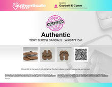 Load image into Gallery viewer, Authentic Tory Burch Womens Monroe Brown Leather Thong Sandals Size 6.5M Damaged