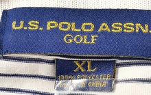 Load image into Gallery viewer, US Polo Assn. Mens White Blue Striped Short Sleeve Golf Polo Shirt Size XL