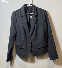 Load image into Gallery viewer, Banana Republic Womens Gray Long Sleeve Notch Lapel One-Button Blazer Size 10