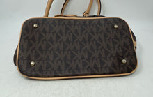 Load image into Gallery viewer, Michael Kors Womens Brown Monogram Drawstring Bucket Handbag No Strap