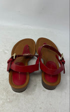 Load image into Gallery viewer, Tommy Hilfiger Womens Red Leather Buckle Block Heel Thong Sandals Size 7M