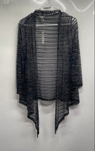 Load image into Gallery viewer, Travelers Collection By Chico's Womens Black Silver Cardigan Sweater Sz 1 W/Tags