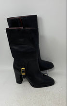 Load image into Gallery viewer, Franco Sarto Womens Wyatt Black Leather Round Toe Block Heel Riding Boots Sz 6M