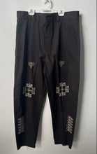 Load image into Gallery viewer, Adish Mens Black Makhlut Worker Traditional Embroidered Chino Pants Size L