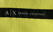 Load image into Gallery viewer, Armani Exchange Womens Green Faux Leather Curved Overlap Side Tie Wrap Skirt 0