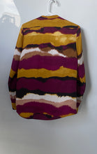Load image into Gallery viewer, Calvin Klein Womens Multicolor Abstract Print Roll Tab Sleeve Blouse Top Size S