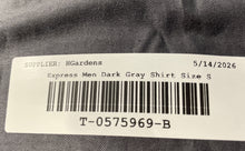 Load image into Gallery viewer, Express Mens Dark Gray Long Sleeve Collared Button-Up Shirt Size Small
