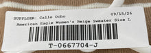 Load image into Gallery viewer, American Eagle Outfitters Womens Beige Long Sleeve Pullover Sweater Sz L W/ Tags