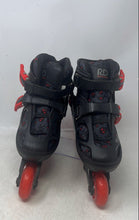 Load image into Gallery viewer, Roller Derby Kids Black Red Adjustable Strap Inline Skates Size 12-2