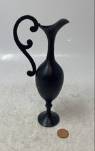 Load image into Gallery viewer, Black And Gold Metal Floral Decorative Small Vase Shaped Ewer Pitcher Miniature