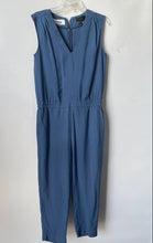 Load image into Gallery viewer, J.Crew Womens Blue Sleeveless V-Neck Back Zip One-Piece Jumpsuit Size 4