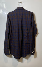 Load image into Gallery viewer, Peter Millar Mens Brown Blue Plaid Cotton Long Sleeve Button-Up Shirt Size M
