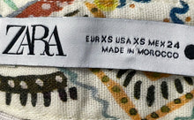 Load image into Gallery viewer, Zara Womens Multicolor Paisley Flat Front Flared Leg Dress Pants Size XS
