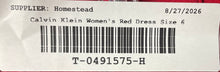 Load image into Gallery viewer, Calvin Klein Womens Red Pleated Sleeveless Round Neck A-Line Dress Size 6
