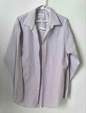 Load image into Gallery viewer, Calvin Klein Mens Purple Printed Regular Fit Non-Iron Dress Shirt Sz 16.5 34/35