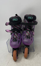 Load image into Gallery viewer, Roller Derby Girls Lomond Purple Black Adjustable Inline Skates Size 3-6