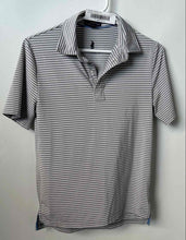 Load image into Gallery viewer, Polo Ralph Lauren Boys White Gray Striped Spread Collar Polo Shirt Size Medium