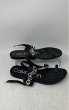 Load image into Gallery viewer, Calvin Klein Womens Roxie Black Toe Ring Buckle Flat Thong Sandals Size 5.5M