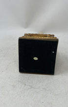 Load image into Gallery viewer, Alabaster Cone Mounted On A Square Base Of Golden Metal Decorative Object