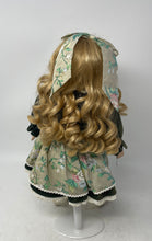 Load image into Gallery viewer, Blonde Hair Blue Eyes Vintage Style Porcelain Doll With Floral Dress Outfit