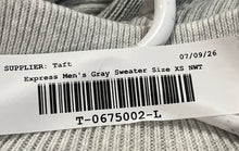 Load image into Gallery viewer, Express Mens Gray Long Sleeve Ribbed Mock Neck 1/4 Zip Sweater Size XS With Tag