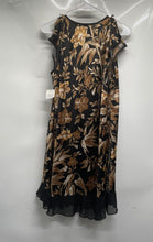Load image into Gallery viewer, Bbz Womens Brown Black Floral Print V-Neck Sleeveless A-Line Dress Size XL