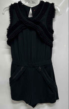 Load image into Gallery viewer, BCBGMaxazria Womens Black Lexxi Sleeveles Pockets Ruffle One-Piece Romper Size 0