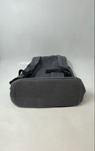 Load image into Gallery viewer, London Fog Unisex Gray & Black Leather Trim Adjustable Strap Zip Luxury Backpack