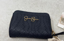 Load image into Gallery viewer, Jessica Simpson Womens Black Leather Detachable Chain Zip-Around Wallet With Tag