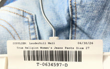 Load image into Gallery viewer, True Religion Womens Blue Pockets Stretch Denim Skinny Leg Jeans Size 27
