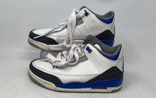 Load image into Gallery viewer, Nike Mens Air Jordan 3 Retro White Gray Blue Sneaker Shoes Size 7 No Insole