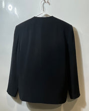 Load image into Gallery viewer, Della Roufogali Womens Black Long Sleeve Collarless Open Front Jacket Size 12