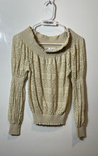 Load image into Gallery viewer, Zara Womens Beige Lace Long Sleeve Off-The-Shoulder Pullover Blouse Top Size S