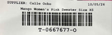Load image into Gallery viewer, Mango Womens Pink Knitted Long Sleeve V-Neck Pullover Sweater Size X-Small