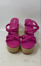 Load image into Gallery viewer, Michael Kors Womens Pink Block Slip-On Wedge Platform Sandals Size 11M