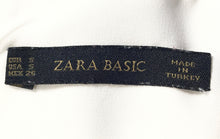 Load image into Gallery viewer, Zara Basic Womens Ivory Short Sleeve Round Neck Layered Blouse Top Size Small