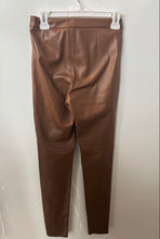 Load image into Gallery viewer, Zara Womens Brown Faux Leather Flat Front Skinny Leg Ankle Pants Size XS