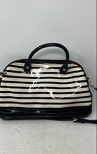 Load image into Gallery viewer, Kate Spade New York Womens Black White striped Crossbody Satchel Handbag