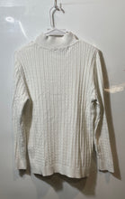 Load image into Gallery viewer, Tommy Hilfiger Womens White Cable-Knit Mock Neck Quarter-Zip Pullover Sweater PL