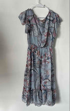 Load image into Gallery viewer, Elena Baldi Womens Multicolor Floral Pullover Round Neck Fit & Flare Dress Sz M