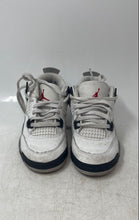 Load image into Gallery viewer, Nike Boys Air Jordan 4 Retro White Black Gray Lace-Up Sneaker Shoes Size 12C