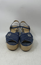 Load image into Gallery viewer, Michael Kors Womens Beige Denim Open Toe Wedge Platform Sandals Size 10M
